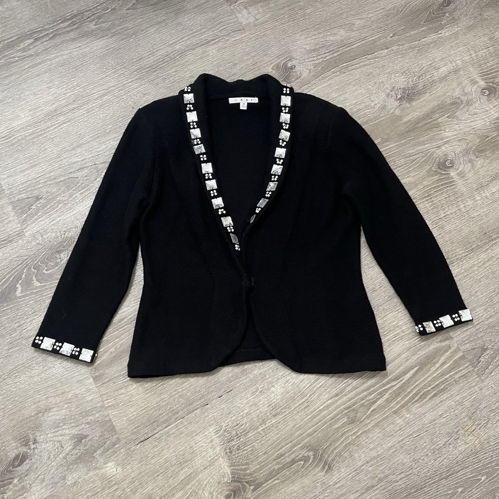 Cabi‎ Medium Size Knit Embellished Cardigan One Button